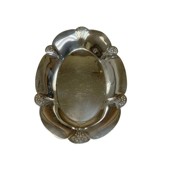 Vintage WM Rogers 419 Silver Plate Silverplated Oval Serving Tray Lace Pattern - Picture 3 of 6